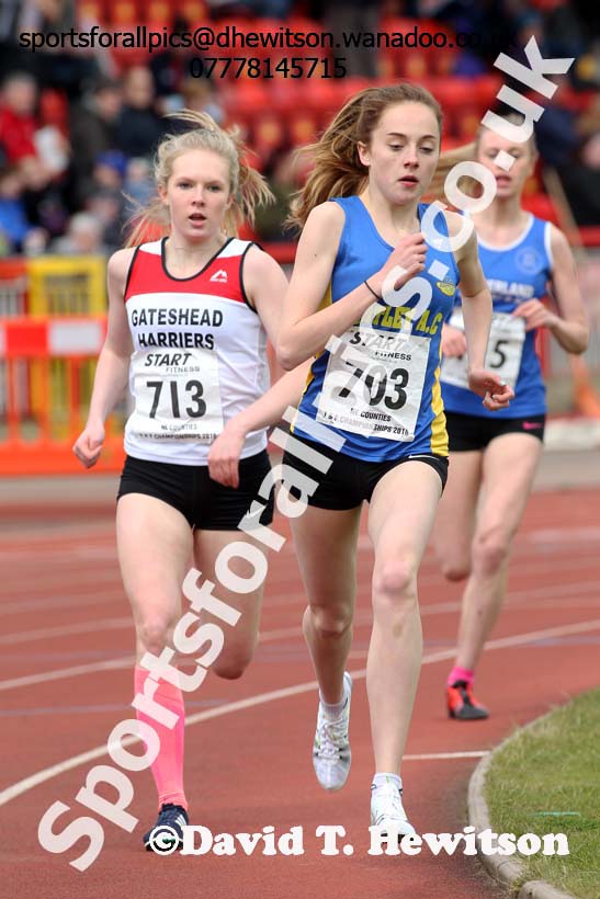 Womens under-20s 800 metres, North Eastern Track and Field Champs, Gateshead Stadium. Photo: David T. Hewitson/Sports for All Pics